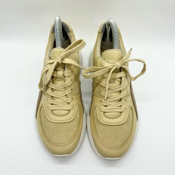 Everlane Tread Trainer Leather Dad Sneaker in Butter/White Size 6.5 Athleisure - Picture 6 of 13